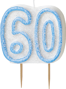 Bougie Age 60 ans bleu