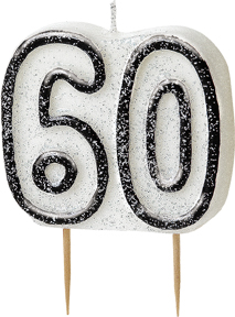 Bougie Age 60 ans gris