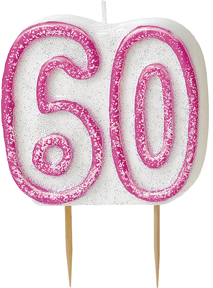 Bougie Age 60 ans rose