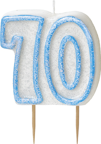 Bougie Age 70 ans bleu
