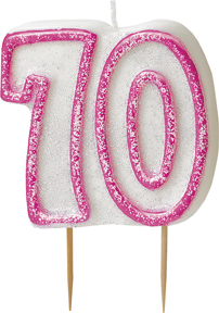 Bougie Age 70 ans rose