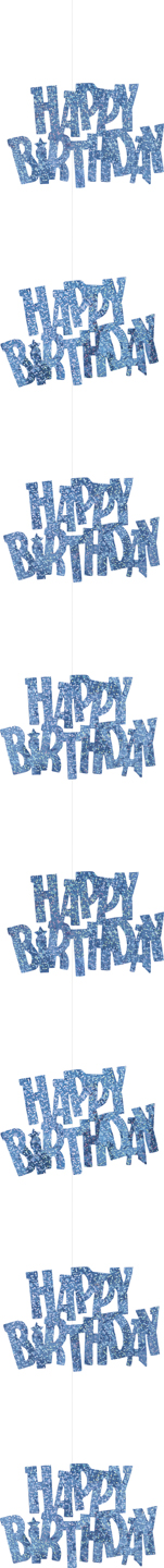 Décoration suspendue Happy Birthday bleu