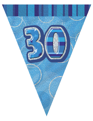 Guirlande Fanions bleue Age 30 ans