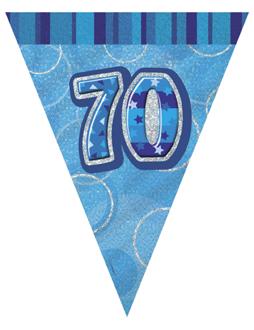 Guirlande Fanions bleue Age 70 ans