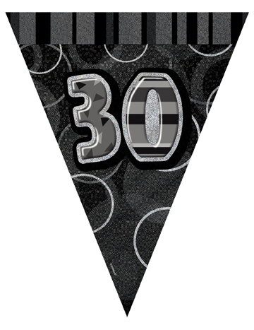 Guirlande Fanions gris Age 30 ans