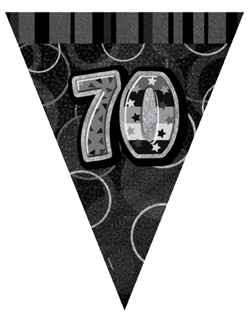 Guirlande Fanions gris Age 70 ans
