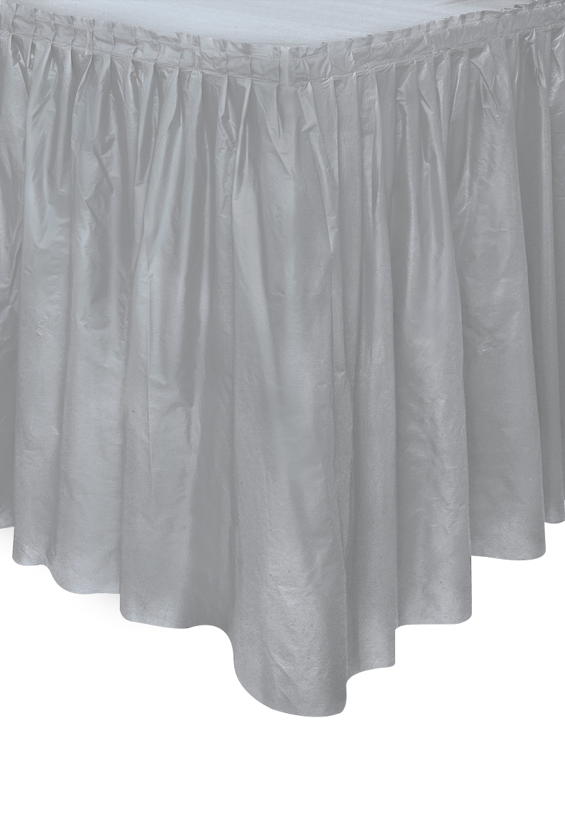 Jupe de table en plastique  argent
