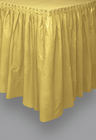 Jupe de table en plastique or adhésive 73x426 cm