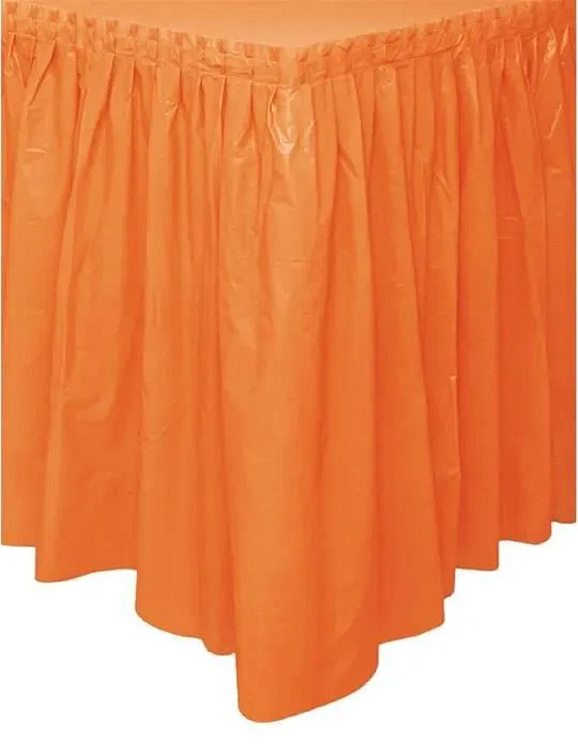 Jupe de table en plastique orange 73 x 426 cm