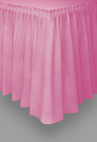 Jupe de table rose en plastique 73 x 426 cm