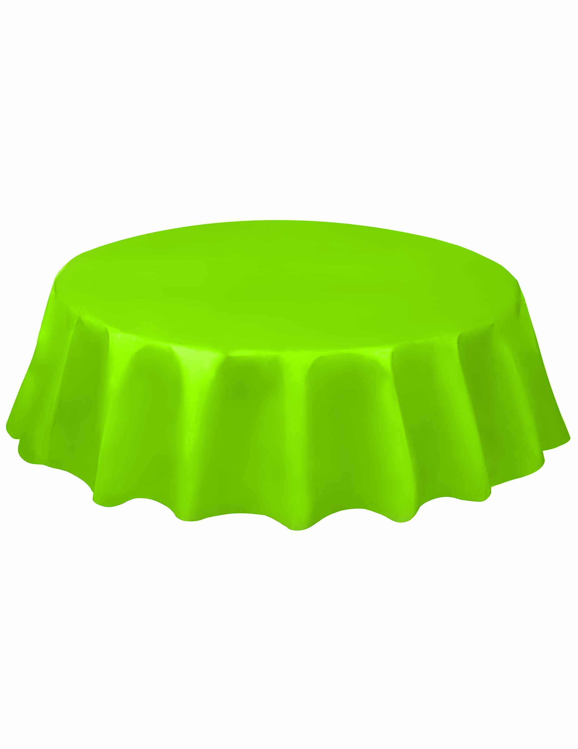Nappe ronde en plastique vert citron 213 cm