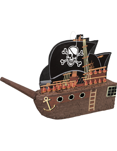 Pinata bateau de pirate tête de mort