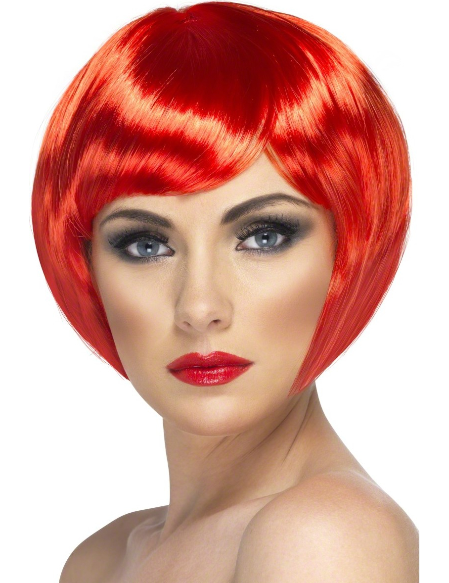 Perruque cabaret rouge courte rouge