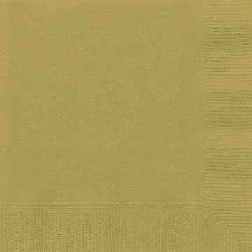 50 Serviettes en papier dorées 33 x 33 cm