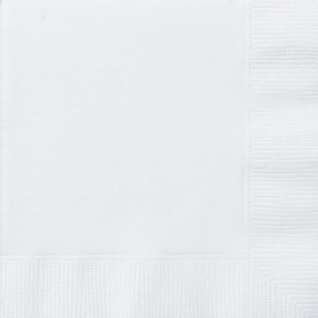 50 Serviettes en papier blanches 33 x 33 cm