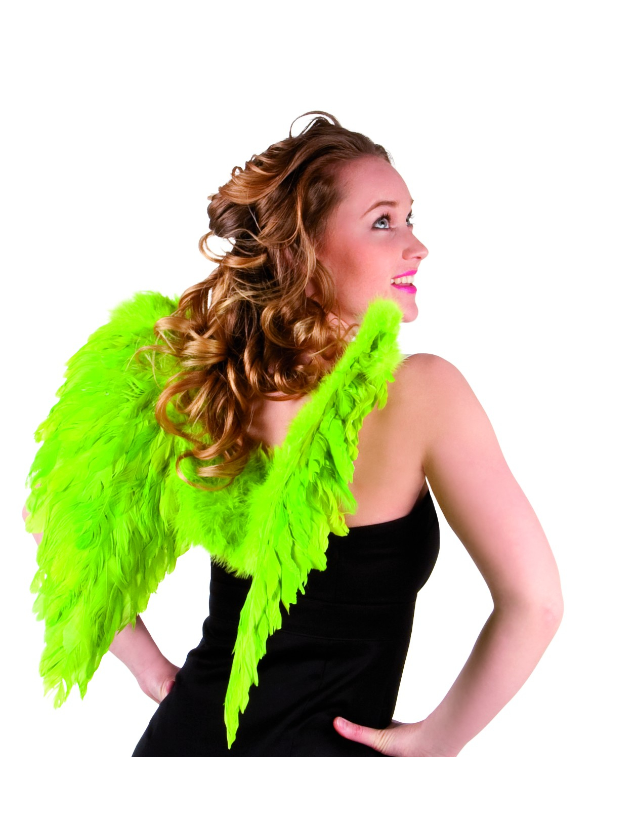 Ailes vertes fluo 50 x 50 cm adulte
