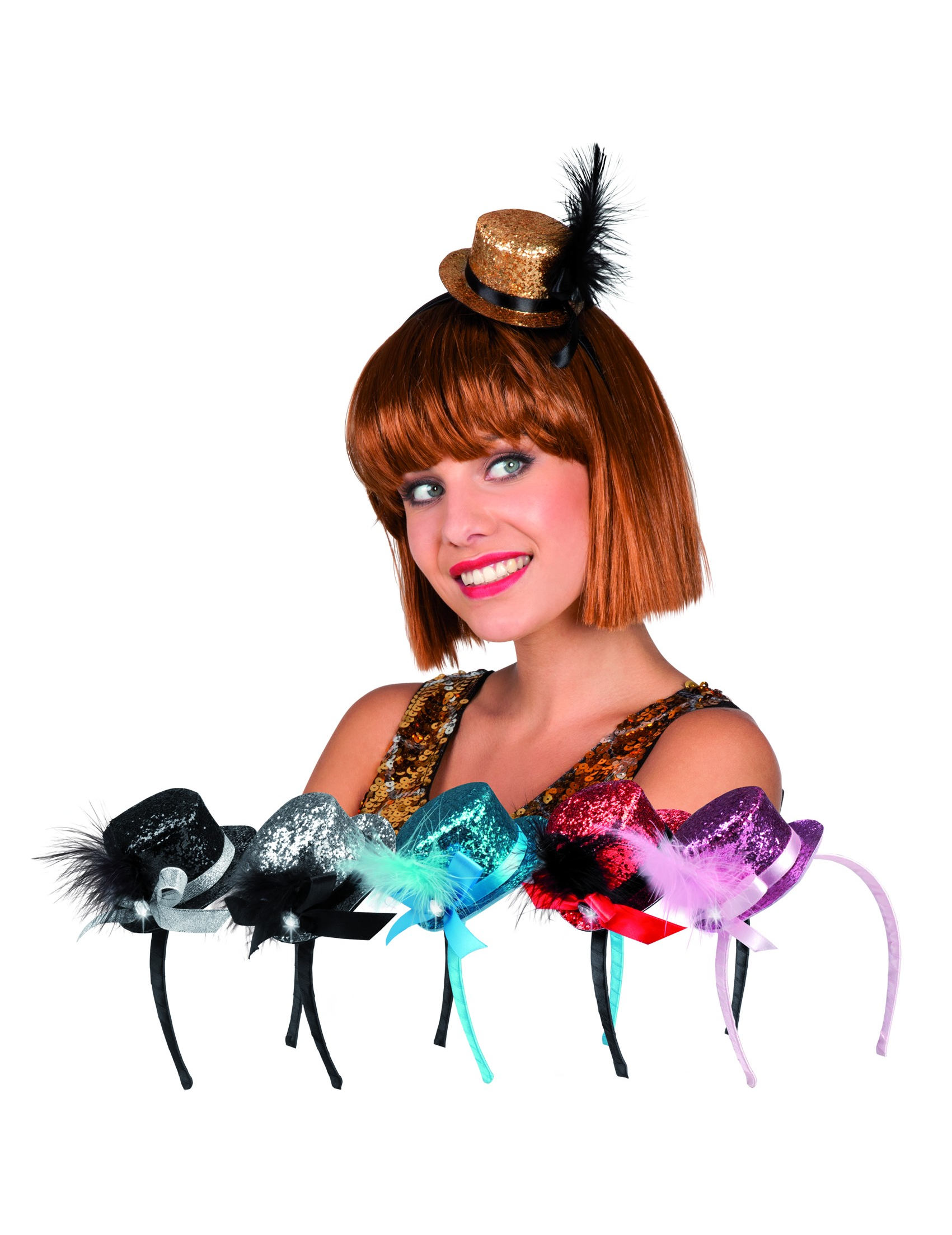 Mini chapeau paillettes adulte