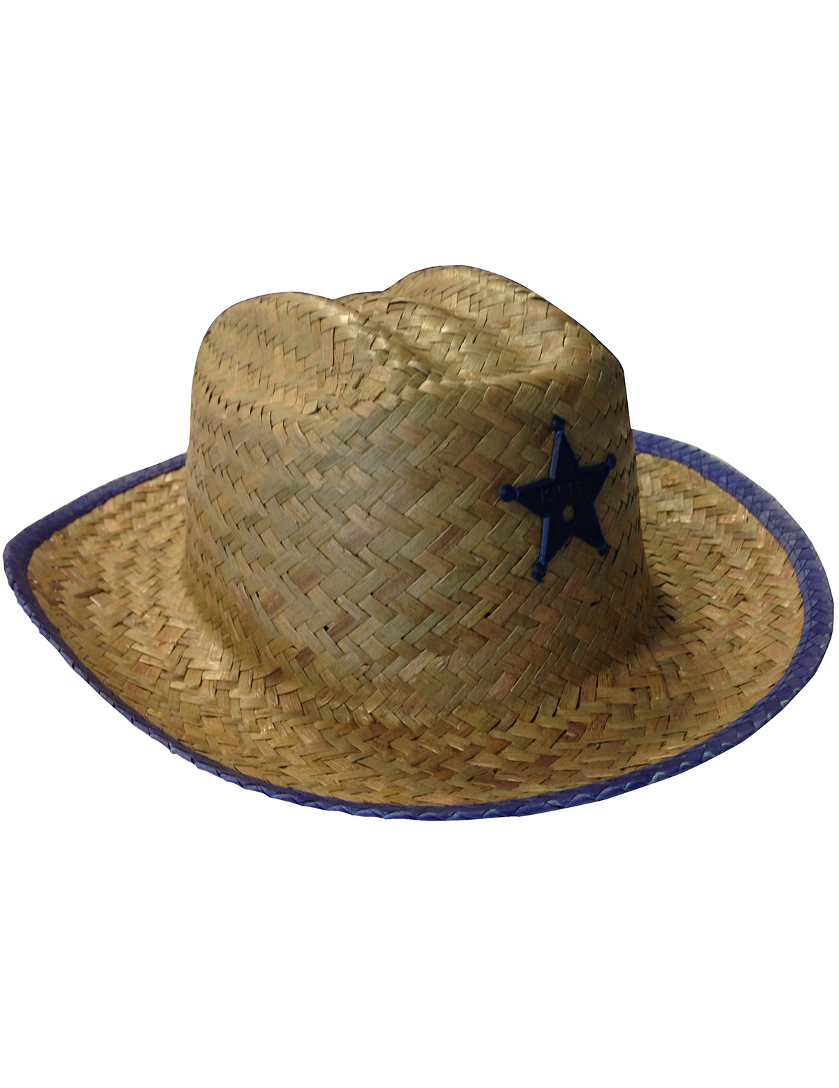 Chapeau de Shérif liseré bleu enfant