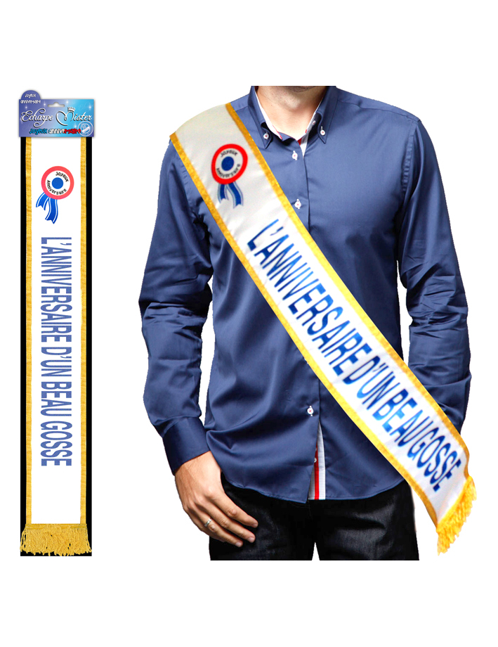 Echarpe bleue L'anniversaire d'un beau gosse