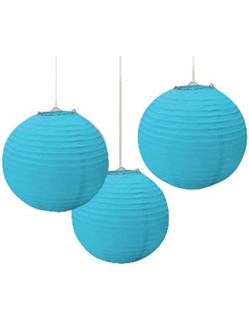 3 lanternes bleues