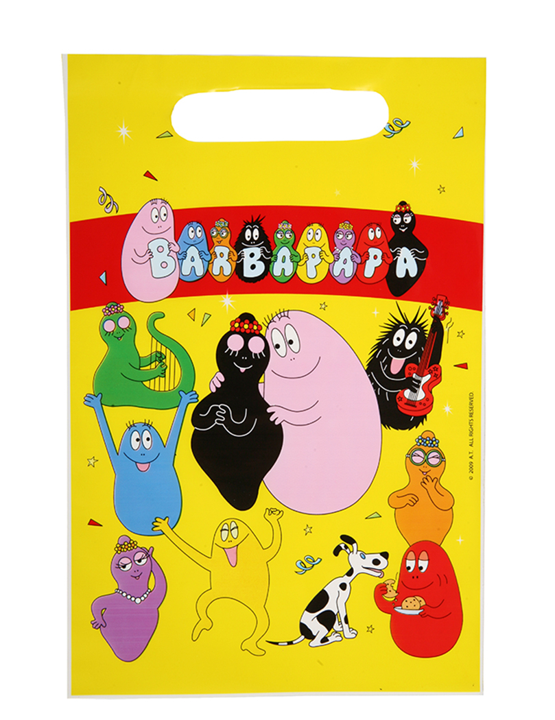 6 Sacs à bonbons en plastique Barbapapa