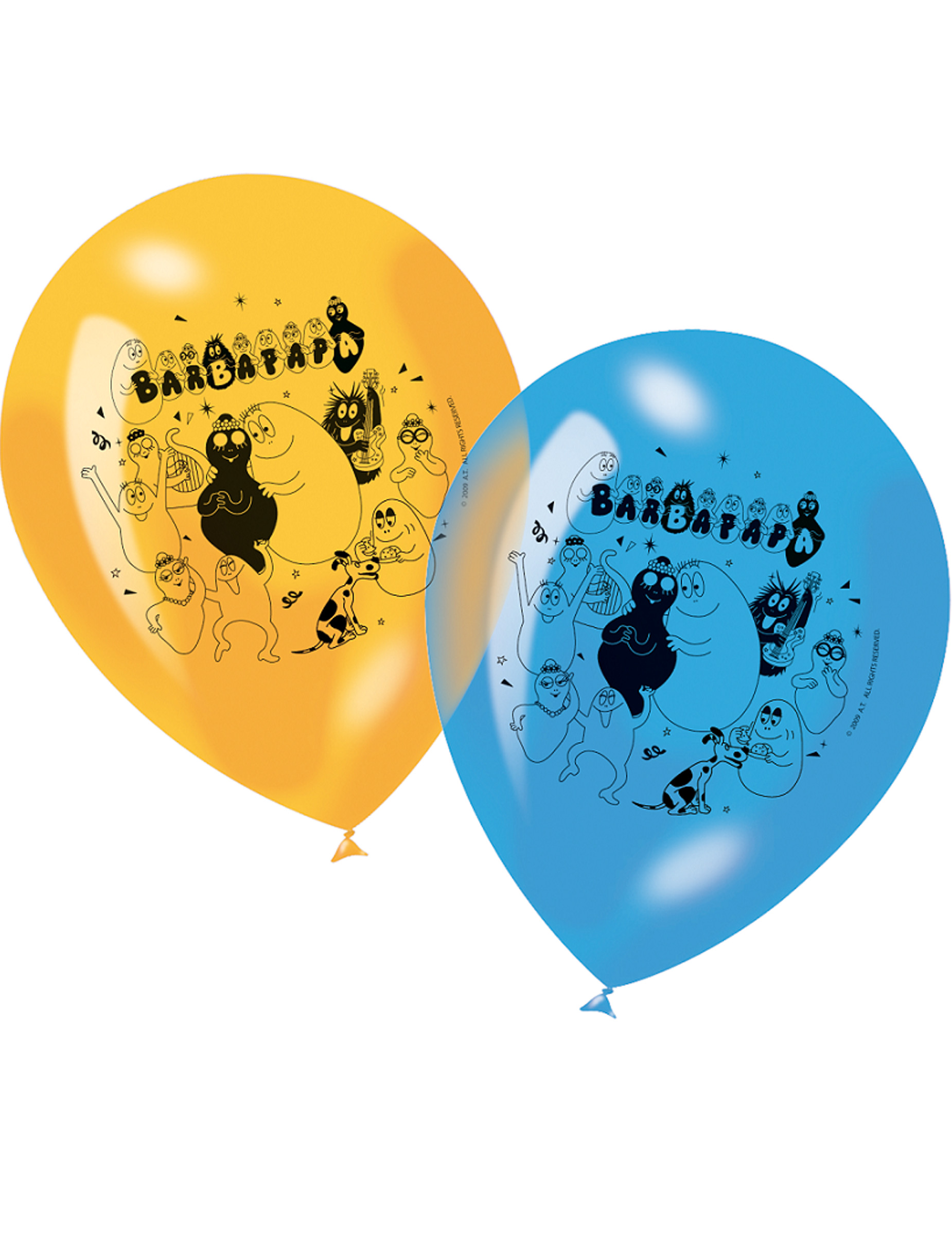 6 Ballons en latex Barbapapa assortis 30 cm