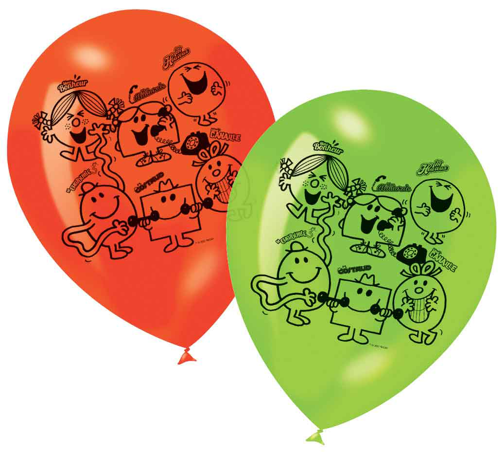 6 ballons imprimés Monsieur Madame