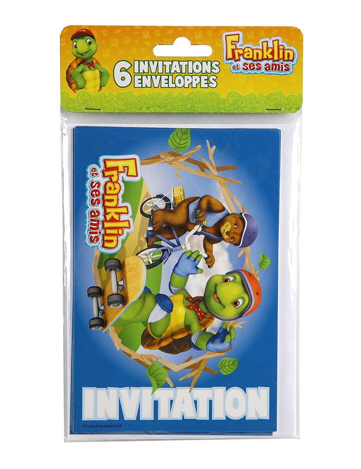 6 cartes d'invitation avec enveloppes Franklin