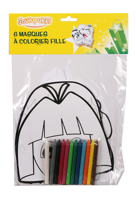 6 masques à colorier pour fille