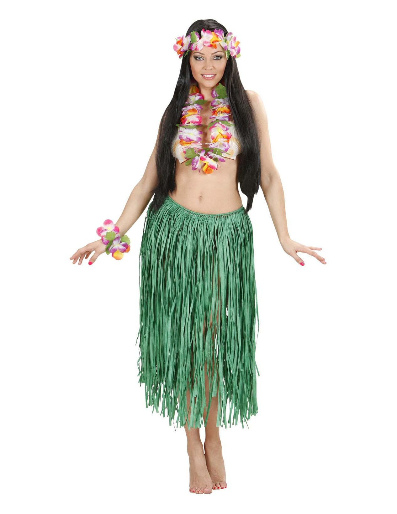 Set hawaï à fleurs adulte