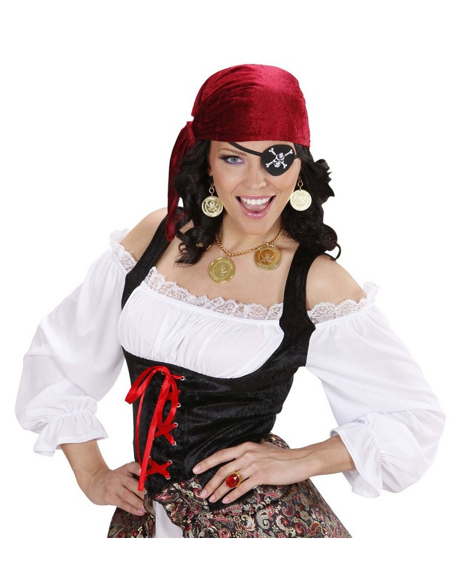 Kit collier et bloucles d'oreilles pirate adulte