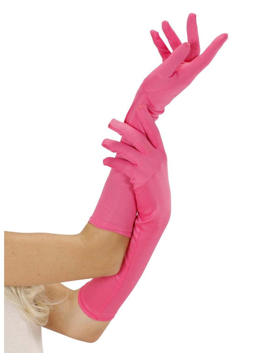 Gants longs roses fluo