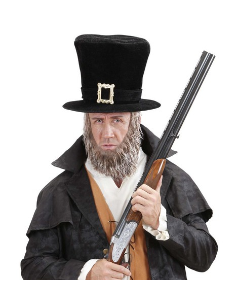 Chapeau haut de forme avec barbe adulte