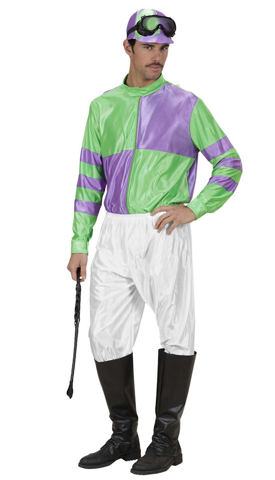 Déguisement jockey vert et violet adulte