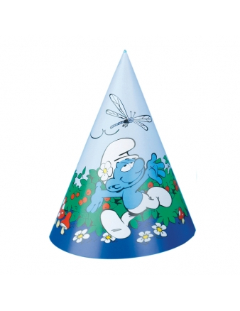 6 chapeaux de fête Schtroumpf 