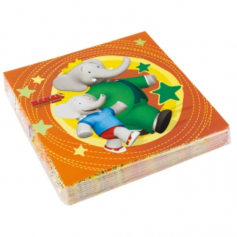 20 Serviettes en papier Babar 33 x 33 cm