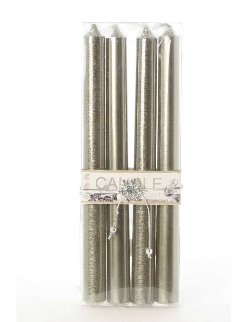 4 bougies kaki pour chandelier 