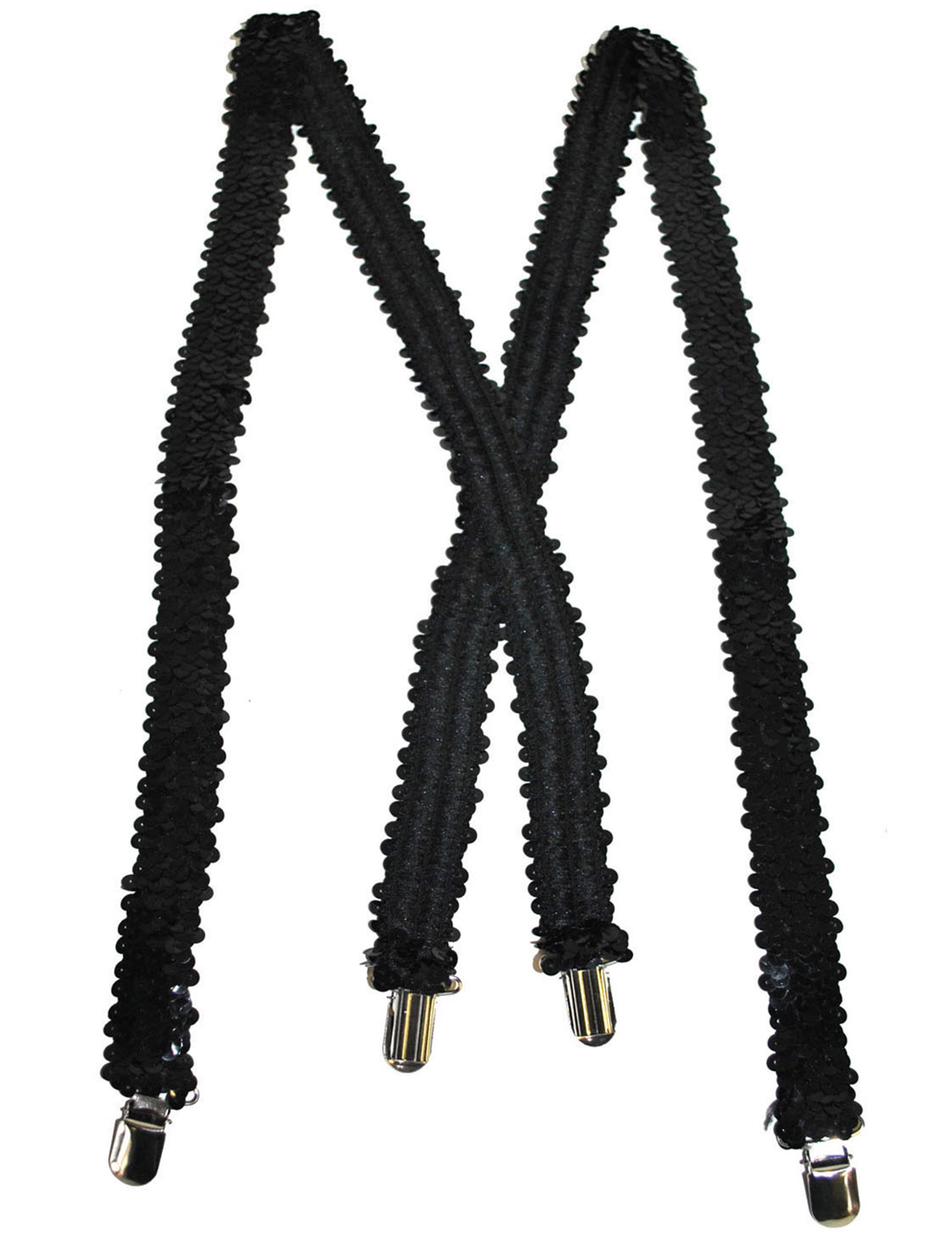 Bretelles noires à sequins adulte