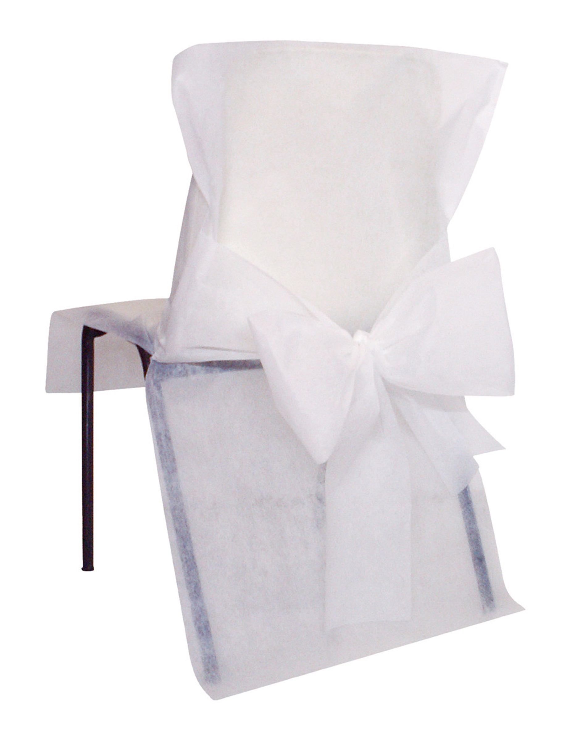 10 housses de chaise premium blanches 50 x 95 cm en intissé à n uds