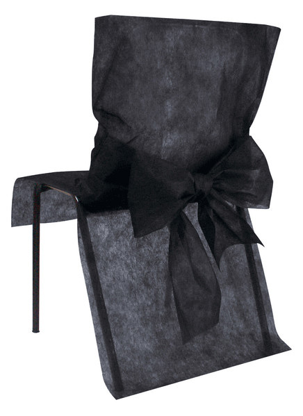 10 housses de chaise premium noires 50 x 95 cm avec n ud