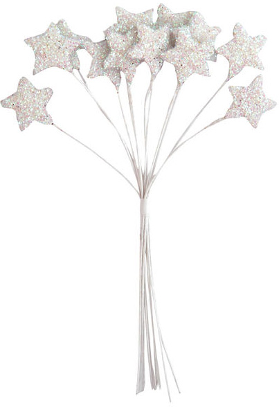 Petit bouquet 12 étoiles Blanc 11 cm