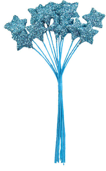 Petit bouquet de 12 étoiles Turquoise 11 cm