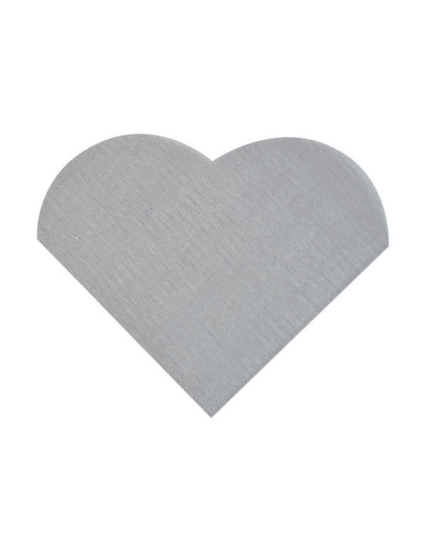20 Petites Serviettes en papier Argent coeur 18 x 21 cm