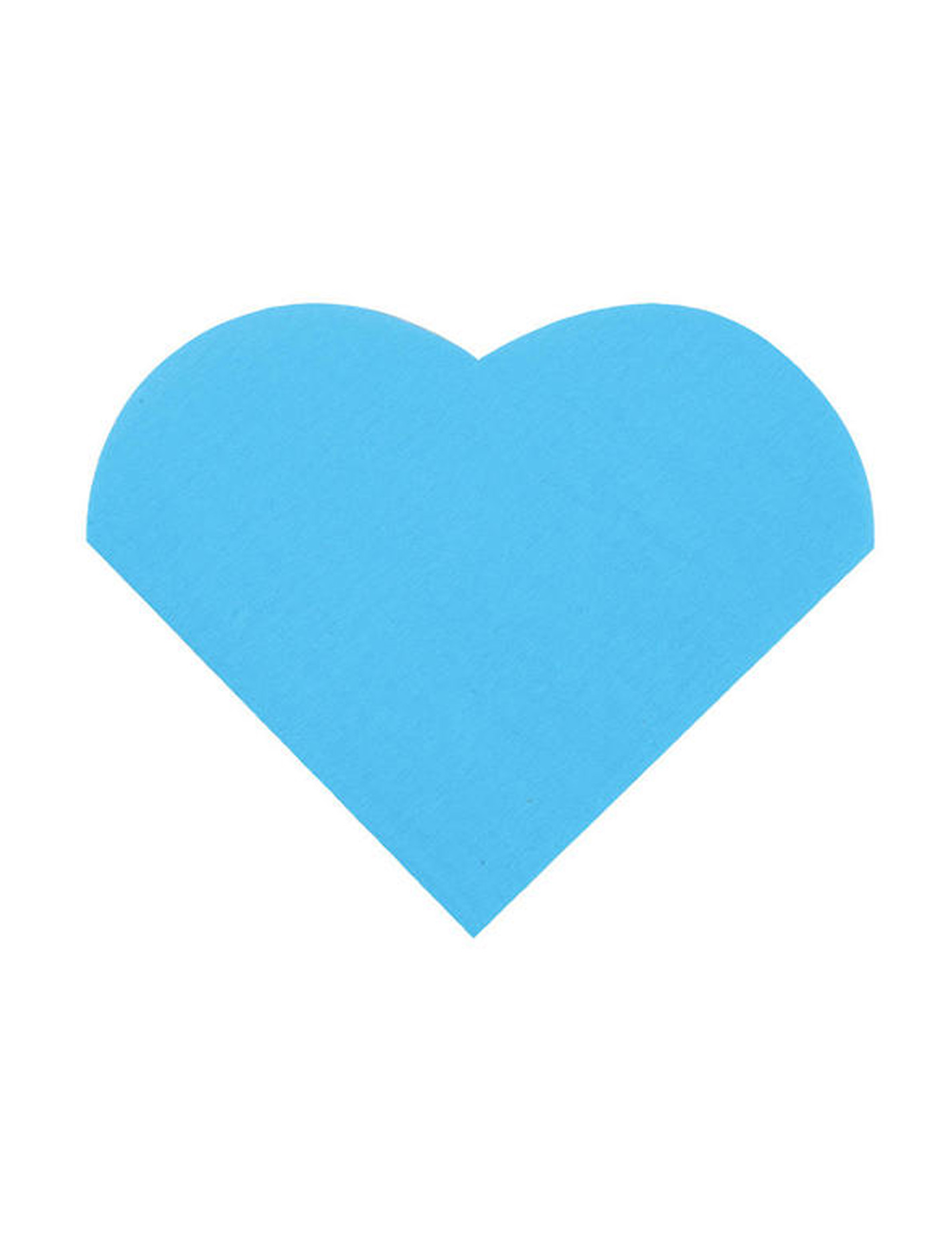 20 Petites Serviettes en papier Turquoise coeur 18 x 21 cm
