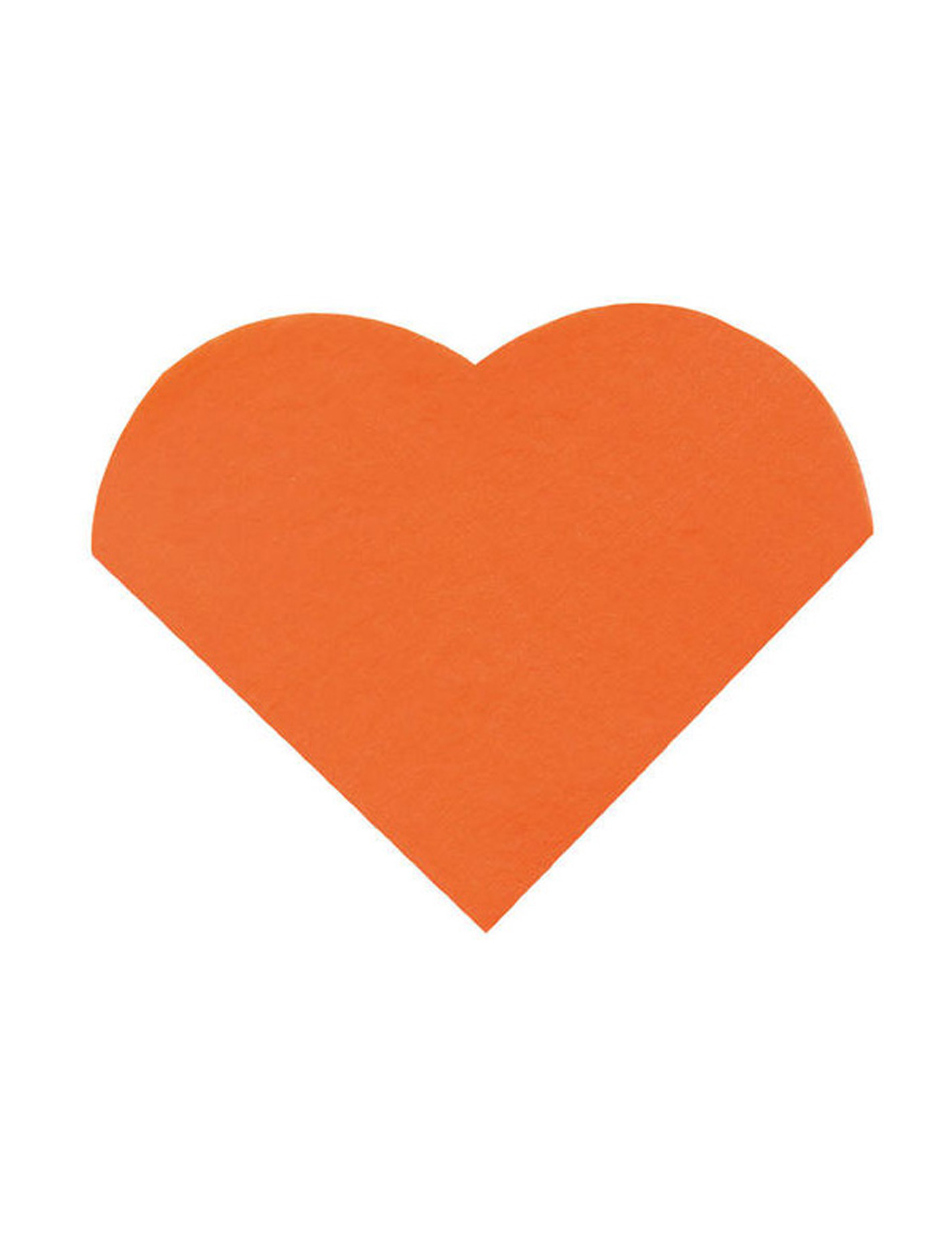 20 Petites Serviettes en papier Orange coeur 18 x 21 cm