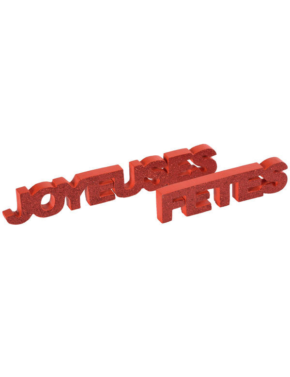 Lettres Joyeuses fêtes rouge