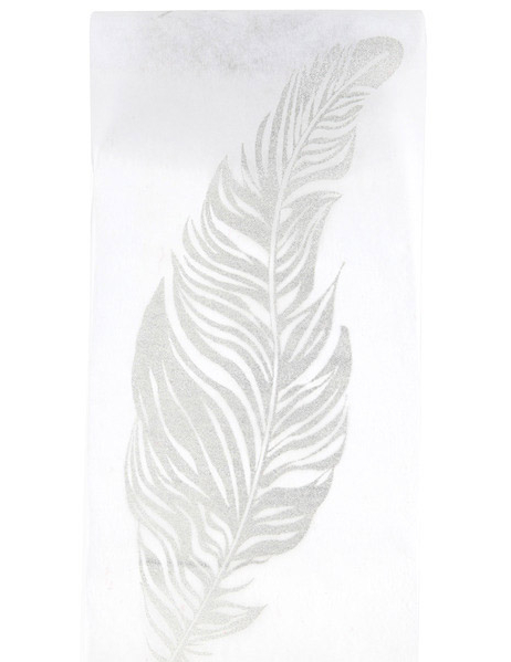 Chemin de table plume Blanc 5 m