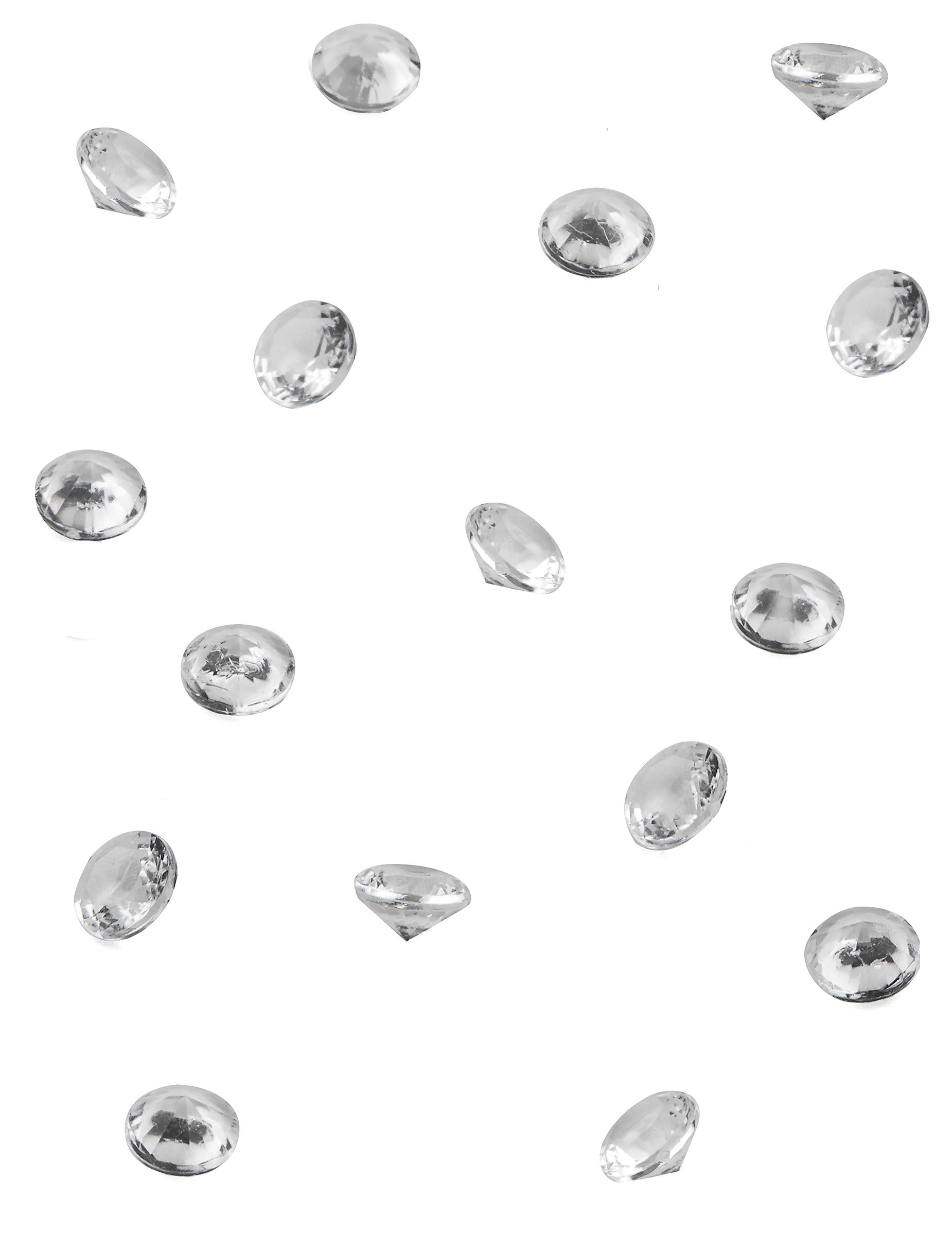 50 petits diamants transparents 1,2 x 1,2 x 1 cm pour décoration de table
