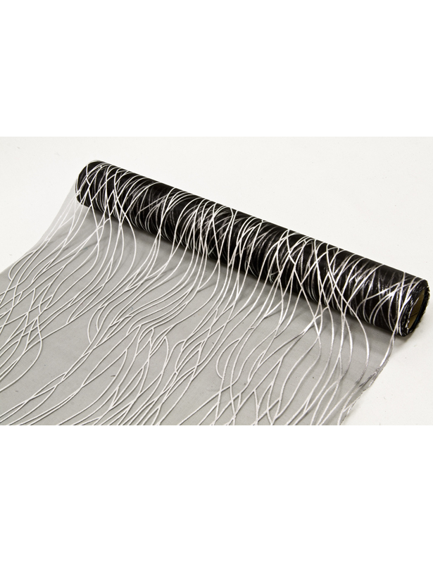Rouleau organza cheveux d'ange noir