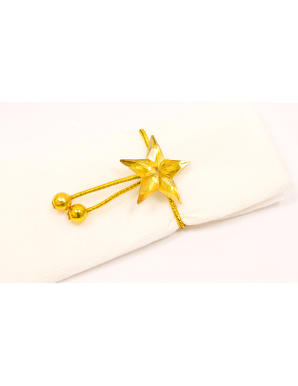 6 ronds de serviette étoile dorée